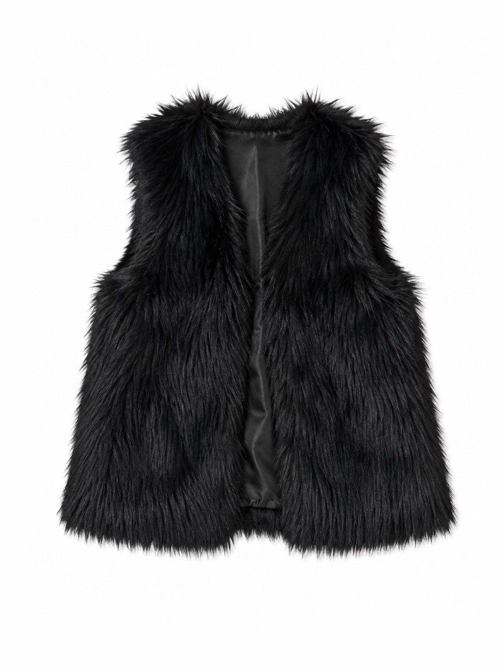 NWT H&M Black Faux Fur Vest | Size 2